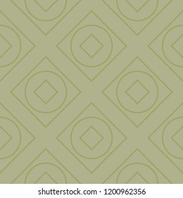 Olive green geometric seamless pattern for web, textile and wallpapers