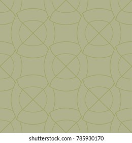 Olive green geometric seamless pattern