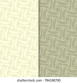 Olive green geometric seamless patterns for web, textile and wallpapers