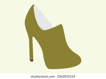 Olive green heeled ankle boot