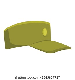 Olive green military kepi with small circular badge, representing tradition, service, and authority