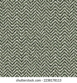 Olive Green Mottled Textured Herringbone Pattern