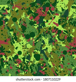 Olive grüne Farbe nahtlose Muster, abstrakter mehrfarbiger Vektorhintergrund. Farbige Tapete für Textilien, Stoff, Umhüllungspapier.