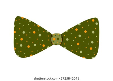 Icono de pajarita de lunares verde oliva. Elemento de Vector accesorio de fiesta