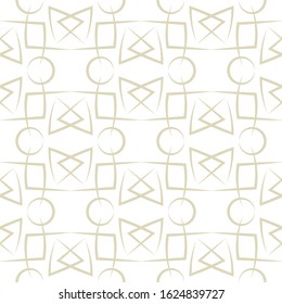 Olive green print on white. Seamless geometric pattern. Vector illustration
