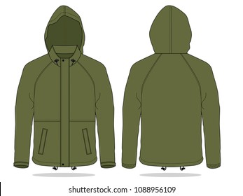 hooded army green jacket