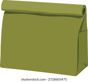 Verde oliva enrollado lienzo o pergamino sobre fondo blanco