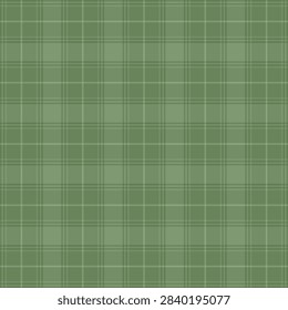 Olive green and sage thin pinstripe plaid seamless pattern. Elegant intersecting lines grid background texture. Geometric vector for vintage menswear suit fabric, rustic wallpaper and textile.