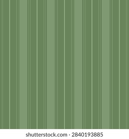 Olive green and sage thin vertical pinstripe seamless pattern. Elegant narrow striped background texture. Geometric linear vector for tailored menswear suit, vintage wallpaper and organic packaging.
