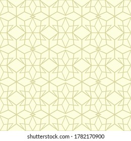 Olive green seamless background. Geometric pattern with arabic ornament. Vector illustration 
