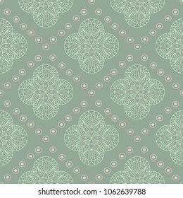 Olive green seamless geometric pattern for wallpapers, textile and fabrics