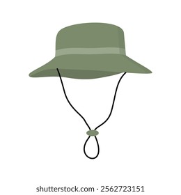 Olive green sun hat with chin strap