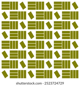 Olive green vertical, horizontal and tilt rectangle pattern abstract art 