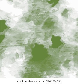 olive green watercolor stain pattern with light and dark areas, vector illustration