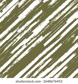 Motif rayé diagonal vert olive et blanc, avec des coups de brosse, motif imprimé tissu de lin, coton, soie, illustration vectorielle, doodle été, dessins enfants et bébés pour tissu imprimé.