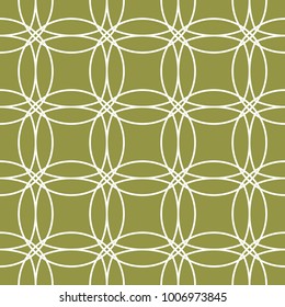 Olive green and white geometric ornament. Seamless pattern for web, textile and wallpapers