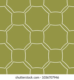 Olive green and white geometric ornament. Seamless pattern for web, textile and wallpapers