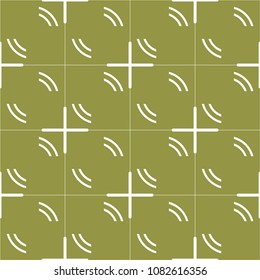 Olive green and white geometric ornament. Seamless pattern for web, textile and wallpapers