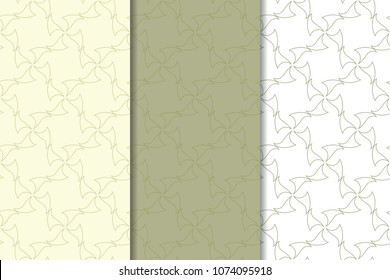 Olive green and white geometric vertical seamless patterns for web, textile and wallpapers