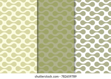 Olive green and white geometric vertical seamless patterns for web, textile and wallpapers