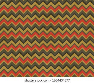 Olive Green, Yellow mustard and Orange colors modern zig zag seamless pattern for Background, Cover, Banner, Poster, Flyer, Interior, Wrapping paper, Packaging, Wallpaper Design and other textile.