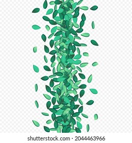Patrón de fondo transparente de vectores de bosques de oliva verde. Pancarta de hojas frescas. Grassy deja planta de árbol. Ilustración De Foliage Abstract.