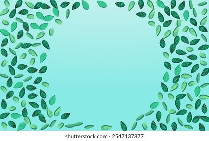 Olive Greens Herbal Vector Blue Background Concept. Organic Foliage Background. Forest Leaf Tree Brochure. Leaves Fresh Backdrop.