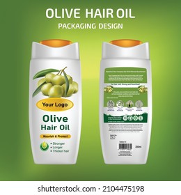 Olive Hair Oil Packaging Lable Design