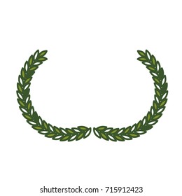 olive half crown in green color vector illustration