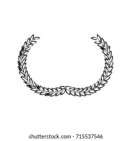 olive half crown in monochrome blurred color vector illustration