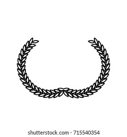 olive half crown in monochrome color vector illustration