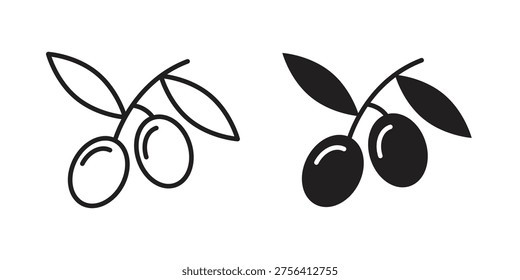 Icono de oliva colección. Paquete de diseño de Vector