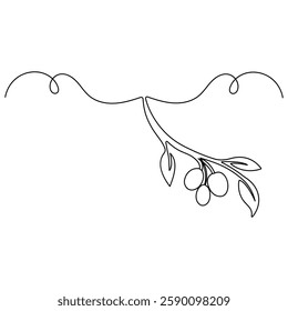  Olive icon continuous one line drawing outline vector illustration
