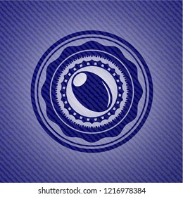 olive icon with denim texture