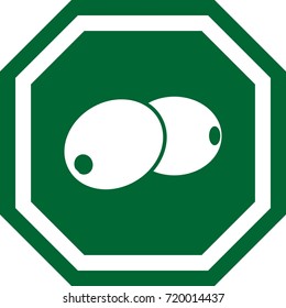 Olive icon. design of an octagonal sign. 