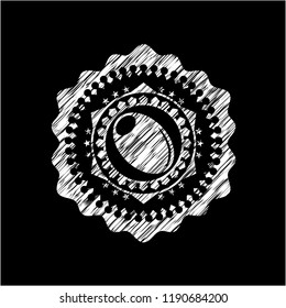 olive icon drawn on blackboard