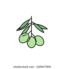 Olive icon. Element of color ancient greece  icon for mobile concept and web apps. Colored Olive icon can be used for web and mobile