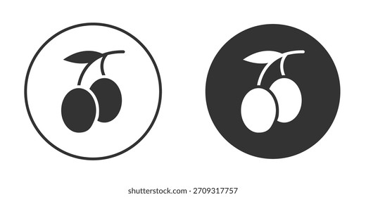 Icono de oliva en estilo glifo para el Diseño web. Iconos de UI UX