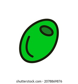 el ícono de oliva. oliva verde sobre fondo blanco