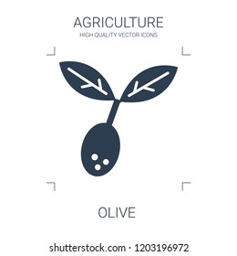 olive icon. high quality filled olive icon on white background. from agriculture collection flat trendy vector olive symbol. use for web and mobile