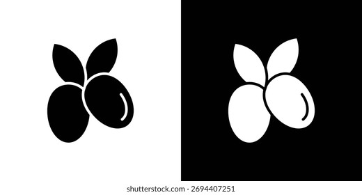Diseño de elemento de ilustración de icono de oliva. iconos de glifo negro