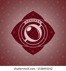 olive icon inside badge with red background