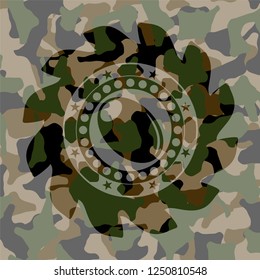 olive icon inside camouflage texture