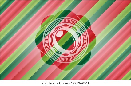 olive icon inside christmas colors style emblem.