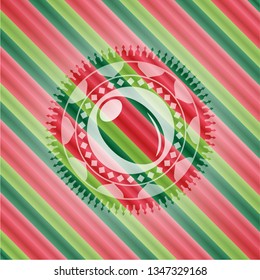 olive icon inside christmas colors emblem.