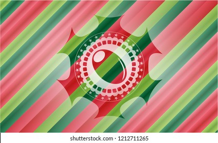olive icon inside christmas emblem.