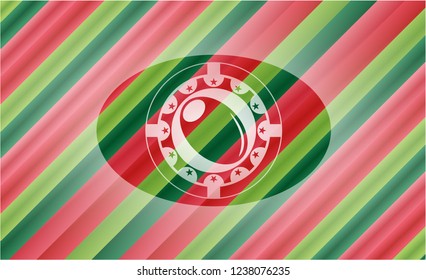 olive icon inside christmas style badge..