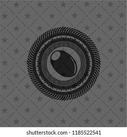 olive icon inside dark badge or emblem