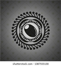 olive icon inside dark badge or emblem