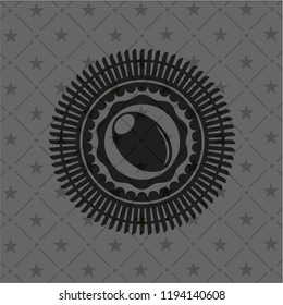 olive icon inside dark emblem
